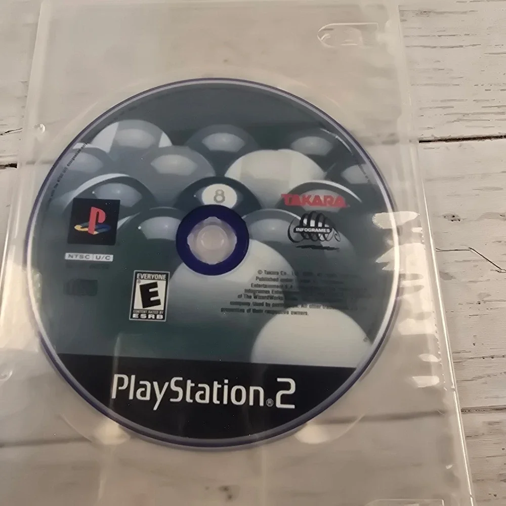 Takara Infogrames 8-Ball Billiards PS2 PlayStation 2 Blue Disc NTSC U/C Disc